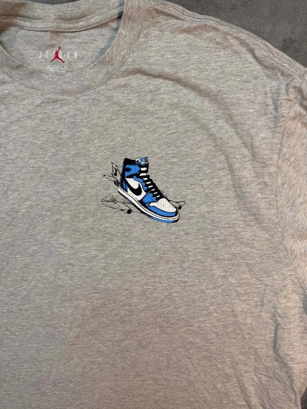 Jordan Air Jordan Has Landed Royal Blue 1 Graphic T-Shirt Gray XXL